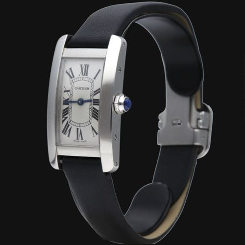 Montre Cartier Tank Américaine - Montre femme PM en acier 58 Facettes MT43938