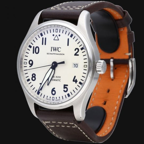 Montre IWC Pilot Mark XVIII - Montre homme automatique en acier 40 mm 58 Facettes MT43610