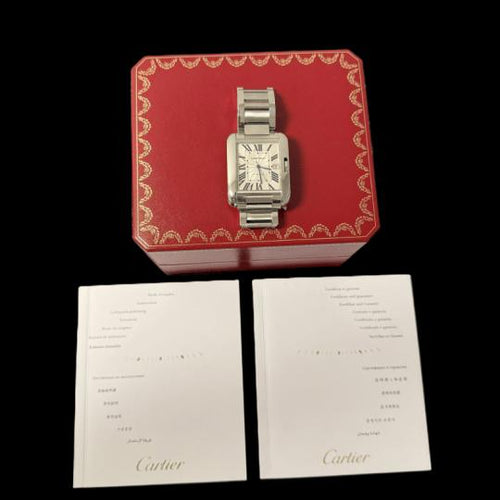 Montre Cartier Tank Anglaise XL - Montre homme automatique en acier 58 Facettes MT44066