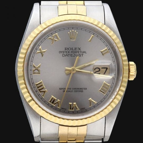 Montre Rolex Datejust 36 - Montre en or jaune 18K et acier 58 Facettes MT44128