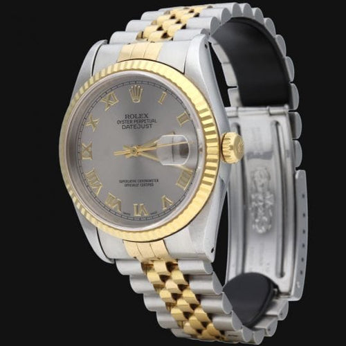 Montre Rolex Datejust 36 - Montre en or jaune 18K et acier 58 Facettes MT44128