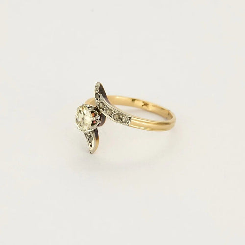 Bague 53 Bague en or jaune et blanc, diamants 58 Facettes B250579