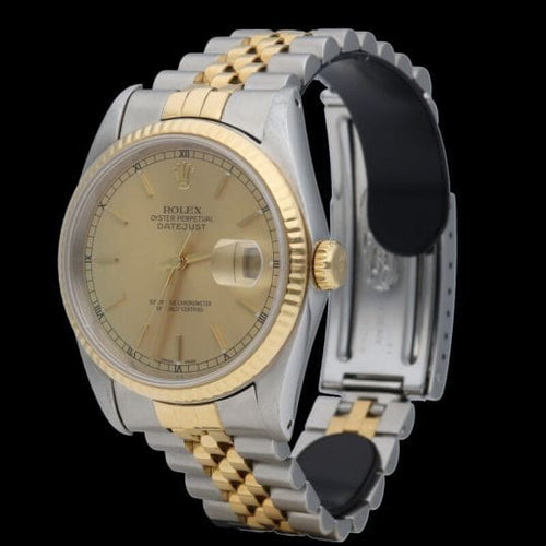 Montre Rolex Datejust 36 - Montre en or jaune 18K et acier 58 Facettes MT44129