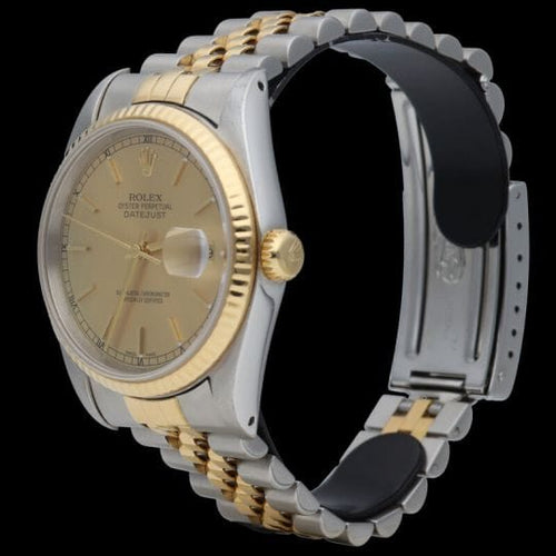 Montre Rolex Datejust 36 - Montre en or jaune 18K et acier 58 Facettes MT44129