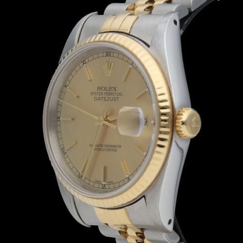 Montre Rolex Datejust 36 - Montre en or jaune 18K et acier 58 Facettes MT44129