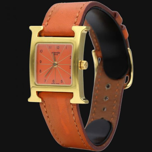 Montre Hermès Heure H - Montre femme quartz plaqué or 21 mm 58 Facettes MT43551