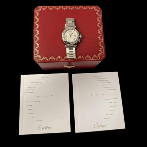 Montre Cartier Pasha - Montre GMT automatique en acier 35 mm 58 Facettes MT42869