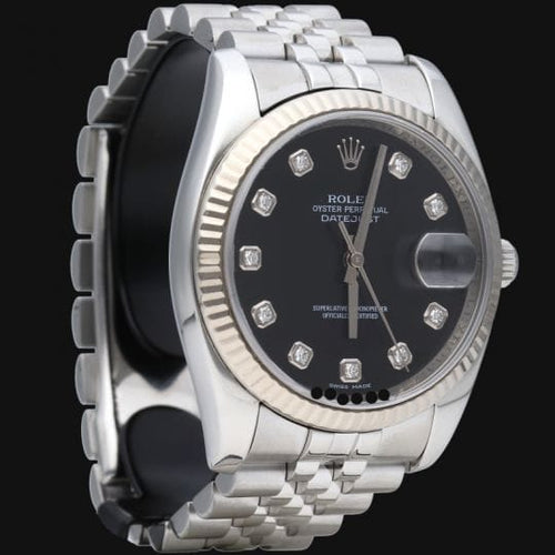 Montre Rolex Datejust 36 - Montre automatique en acier et or blanc 58 Facettes MT44537