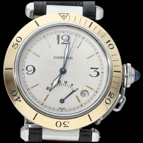 Montre Cartier Pasha - Montre Power Reserve 38 mm en or jaune et acier 58 Facettes MT44431