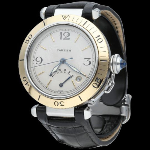 Montre Cartier Pasha - Montre Power Reserve 38 mm en or jaune et acier 58 Facettes MT44431