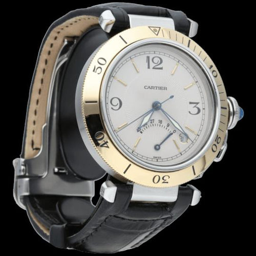 Montre Cartier Pasha - Montre Power Reserve 38 mm en or jaune et acier 58 Facettes MT44431