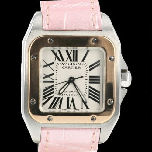 Montre Cartier Santos 100 - Montre automatique en or rose et acier 58 Facettes MT44406