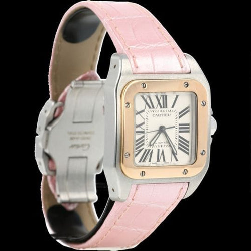 Montre Cartier Santos 100 - Montre automatique en or rose et acier 58 Facettes MT44406