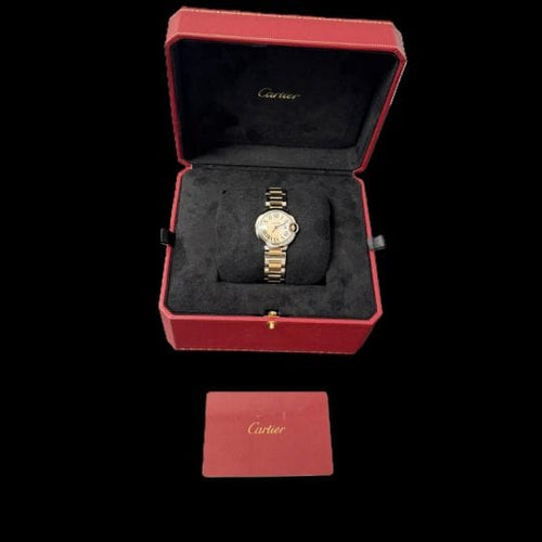 Montre Cartier Ballon Bleu - Montre femme quartz 28 mm or rose et acier 58 Facettes MT42919