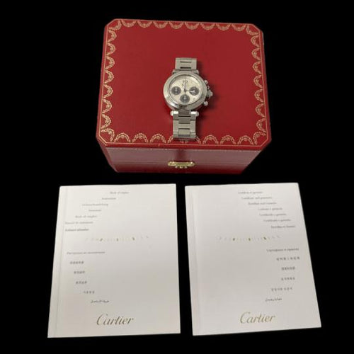 Montre Cartier Pasha - Montre chronographe automatique en acier 36 mm 58 Facettes MT44369