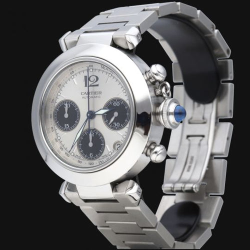 Montre Cartier Pasha - Montre chronographe automatique en acier 36 mm 58 Facettes MT44369