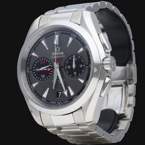 Montre Omega Seamaster Aqua Terra - Montre GMT chronographe 43 mm acier 58 Facettes MT44142
