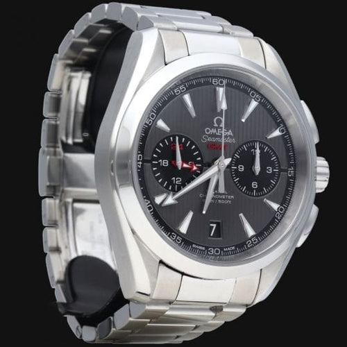 Montre Omega Seamaster Aqua Terra - Montre GMT chronographe 43 mm acier 58 Facettes MT44142