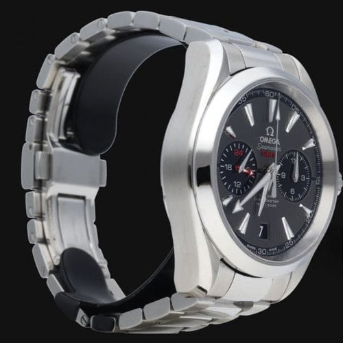 Montre Omega Seamaster Aqua Terra - Montre GMT chronographe 43 mm acier 58 Facettes MT44142