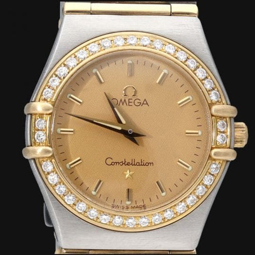 Montre Omega Constellation - Montre Mini 22 mm quartz en or jaune et acier 58 Facettes MT44011