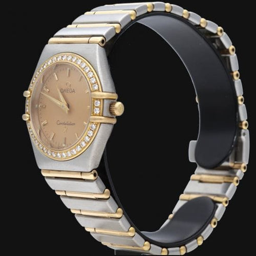 Montre Omega Constellation - Montre Mini 22 mm quartz en or jaune et acier 58 Facettes MT44011