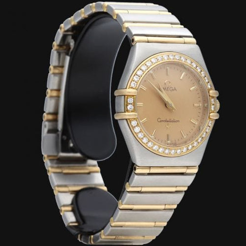 Montre Omega Constellation - Montre Mini 22 mm quartz en or jaune et acier 58 Facettes MT44011