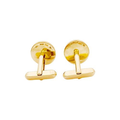 Boutons de manchette Boutons de manchette Bulgari "BULGARI BULGARI", or jaune et onyx. 58 Facettes 35246