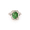 Bague 53.5 Bague Pompadour grenat tsavorite 4,54 ct et diamants en or gris 18 carats 58 Facettes B376