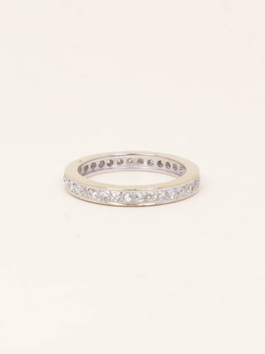 Bague 48 Alliance tour complet or blanc diamants 0,50 carat 58 Facettes 1199.6