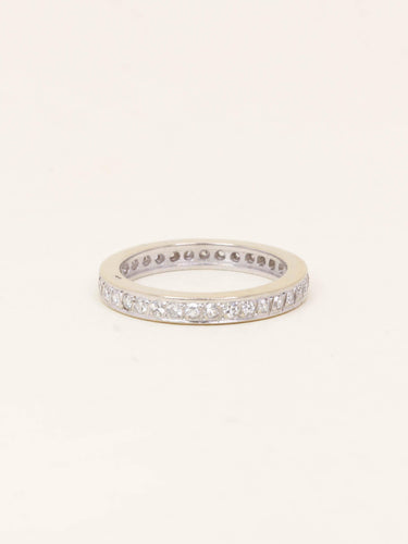 Bague 48 Alliance tour complet or blanc diamants 0,50 carat 58 Facettes 1199.6