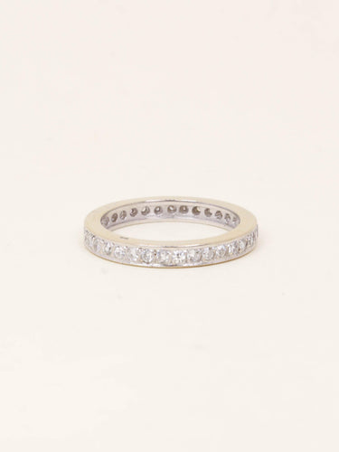 Bague 48 Alliance tour complet or blanc diamants 0,50 carat 58 Facettes 1199.6
