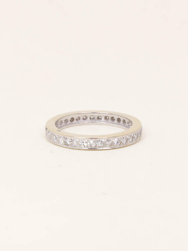 Bague 48 Alliance tour complet or blanc diamants 0,50 carat 58 Facettes 1199.6