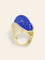 Bague 50 Bague cocktail or jaune lapis lazuli diamants 58 Facettes CAN 3