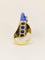 Bague 50 Bague cocktail or jaune lapis lazuli diamants 58 Facettes CAN 3