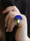 Bague 50 Bague cocktail or jaune lapis lazuli diamants 58 Facettes CAN 3