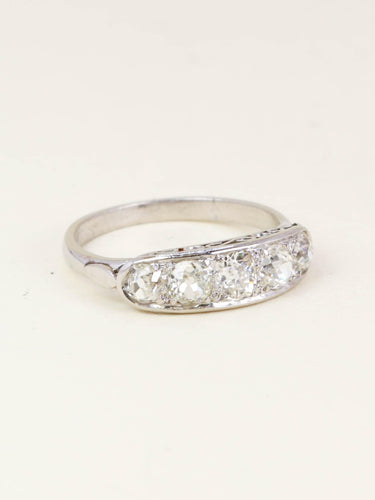 Bague 51.5 Bague jarretière platine diamants taille ancienne 58 Facettes 1164.1