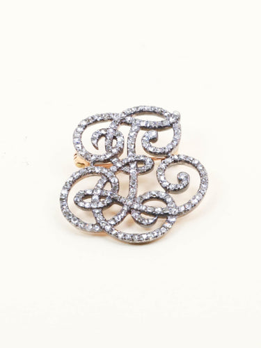 Broche BOIN TABURET Broche monogramme E.T diamants taille rose 58 Facettes 1210.6