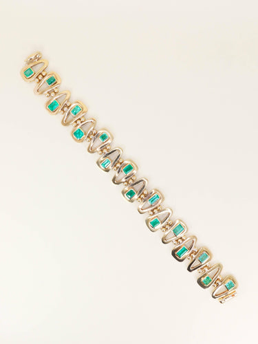 Bracelet Bracelet vintage or jaune émeraudes 5,5 carats 58 Facettes 1262.2