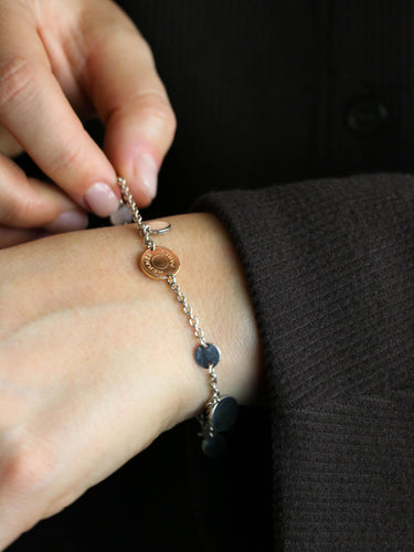 Bracelet HERMES Bracelet Ex-libris argent or rose 58 Facettes 1218.7