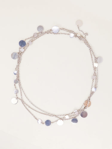 Collier HERMES Sautoir Ex-libris argent or rose 58 Facettes 1218.6