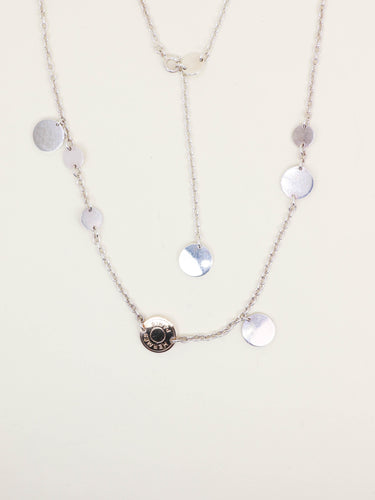 Collier HERMES Sautoir Ex-libris argent or rose 58 Facettes 1218.6