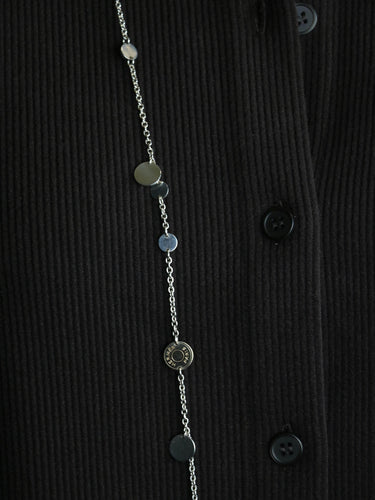 Collier HERMES Sautoir Ex-libris argent or rose 58 Facettes 1218.6