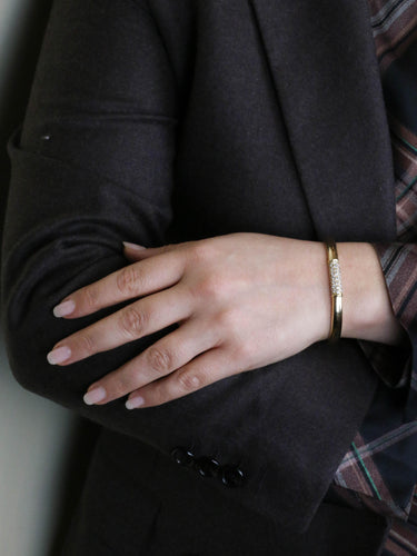 Bracelet VAN CLEEF & ARPELS Bracelet jonc Philippine or jaune diamants 58 Facettes 1240