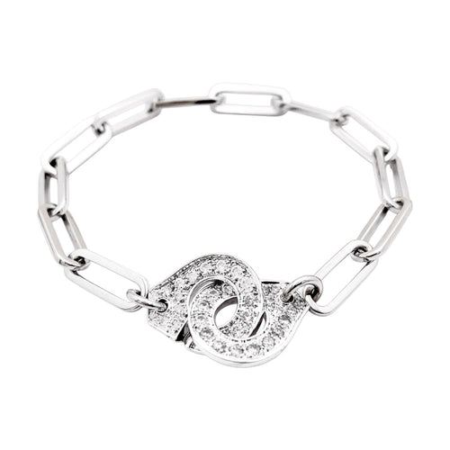 Bracelet Bracelet Dinh Van, "Menottes", or blanc et diamants. 58 Facettes 35224