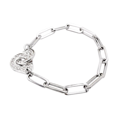 Bracelet Bracelet Dinh Van, "Menottes", or blanc et diamants. 58 Facettes 35224