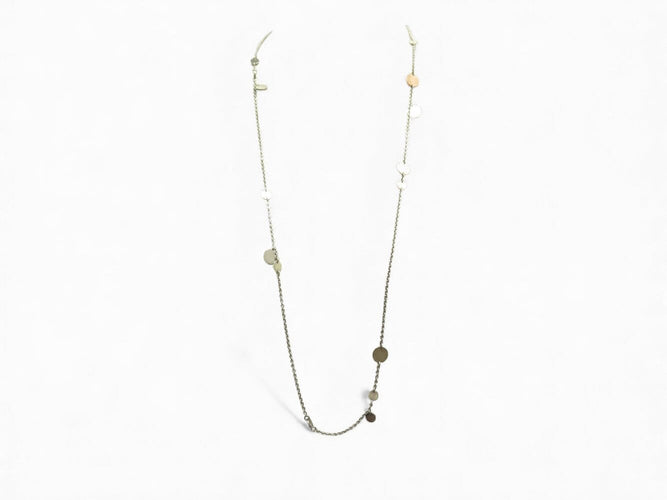 Collier collier HERMES sautoir confettis ex-libris en argent 925 or jaune 58 Facettes 271754