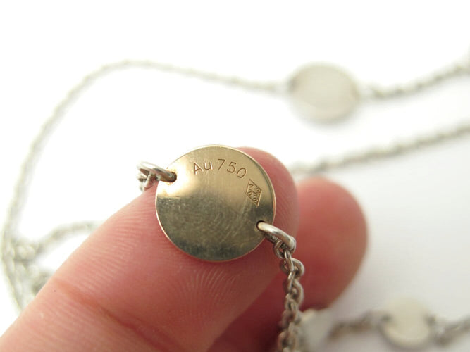 Collier collier HERMES sautoir confettis ex-libris en argent 925 or jaune 58 Facettes 271754