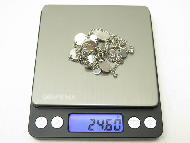 Collier collier HERMES sautoir confettis ex-libris en argent 925 or jaune 58 Facettes 271754