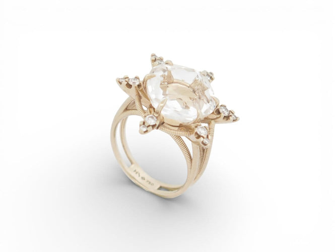 Bague 55 bague H. STERN gravity 21a1q.50 t55 cristal diamant or jaune 18k 58 Facettes 272960