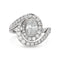 Bague Bague halo en platine avec diamant ovale 1,77 ct 58 Facettes VI-0016